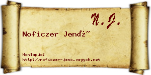 Noficzer Jenő névjegykártya