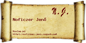 Noficzer Jenő névjegykártya
