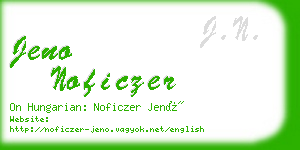 jeno noficzer business card